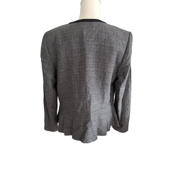 TALBOTS Gray Black Italian Wool Blend Blazer Jacket Size 10 - Picture 3 of 7